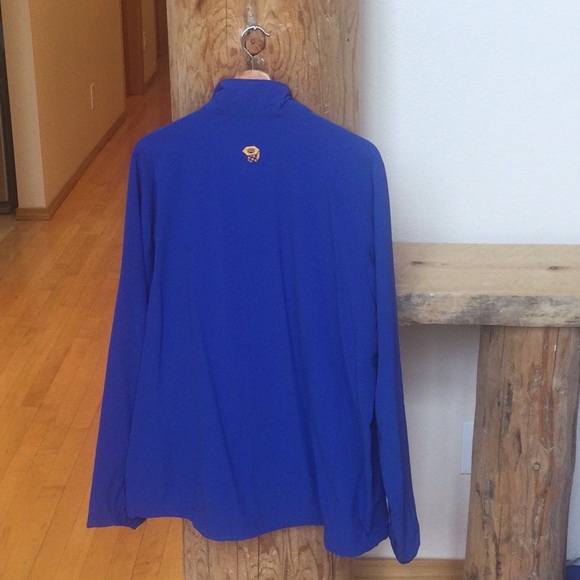 Men’s EUC MOUNTAIN HARDWEAR XL Blue Soft Shell Full Zip Jacket With Chest Pocket - Picture 2 of 16